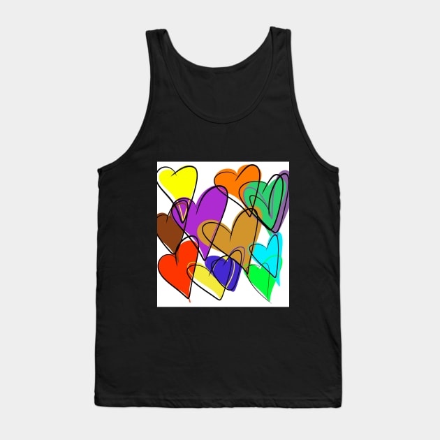 Colourful Hearts Tank Top by DIYitCREATEit